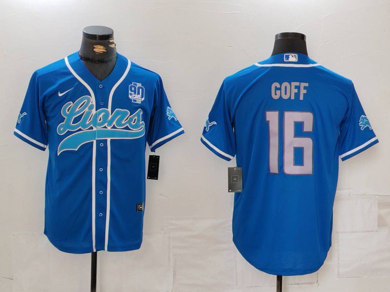 Men Detroit Lions #16 Goff Blue Second generation joint name 2024 Nike Limited NFL Jersey style 5->detroit lions->NFL Jersey